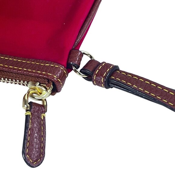 Ralph Lauren Red Makeup Toiletry Cosmetic Small Travel Pouch Bag Leather Strap - Picture 8 of 13